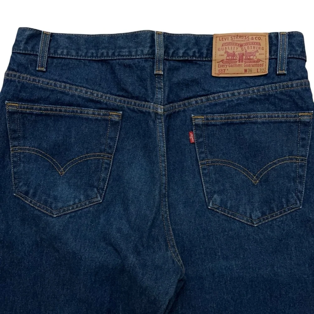 Levi's Denim Jeans Mens Size 36x32 (Fits 36x33) 517 Boot Cut Blue Vintage 1990s